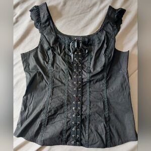 Vintage Y2K Hot Topic Morbid Threads 90's goth mallgoth corset top